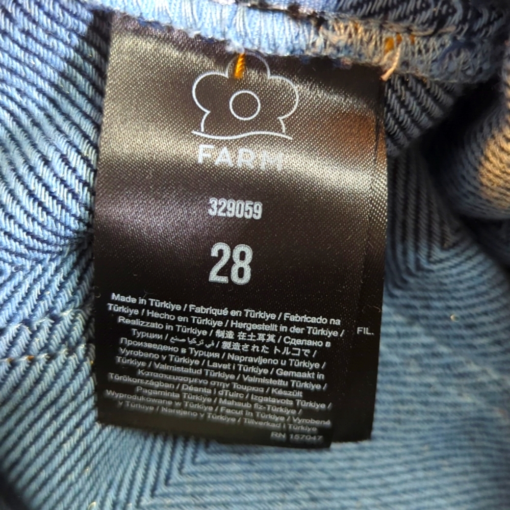 Farm Rio Denim Shine High Waist Cuffed Wide Leg Jeans...Size 28 - Picture 13 of 13